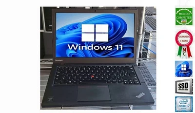 PORTATILE NOTEBOOK LENOVO T440S CPU INTEL CORE 16 i7-4600U SSD WINDOWS 11 - Immagine 1 di 2