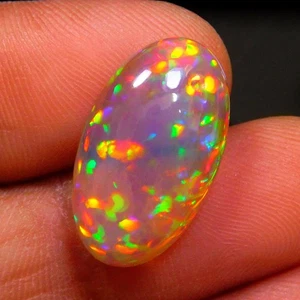 Sparkling AAA Quality Ethiopian Opal Cabochon Gemstone Big Size 19.3x11.4x4.7mm - Picture 1 of 4