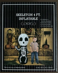4 Feet Foot Ft. Tall Inflatable Blow Up Skeleton Indoor/Outdoor Halloween New - Picture 1 of 2