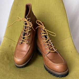 Botas CHIPPEWA Botas Sin usar, puntera con cordones, suela Vibram Cuero Marrón Talla 8E Años 70 - Imagen 1 de 9