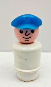Vintage Fisher Price Little People Milkman 1970 Blue Cap - Picture 1 of 7