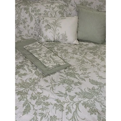 Juego de edredón Laura Ashley Home Lindy 5 piezas verde floral algodón doble 2 caras Foto 1 de 4