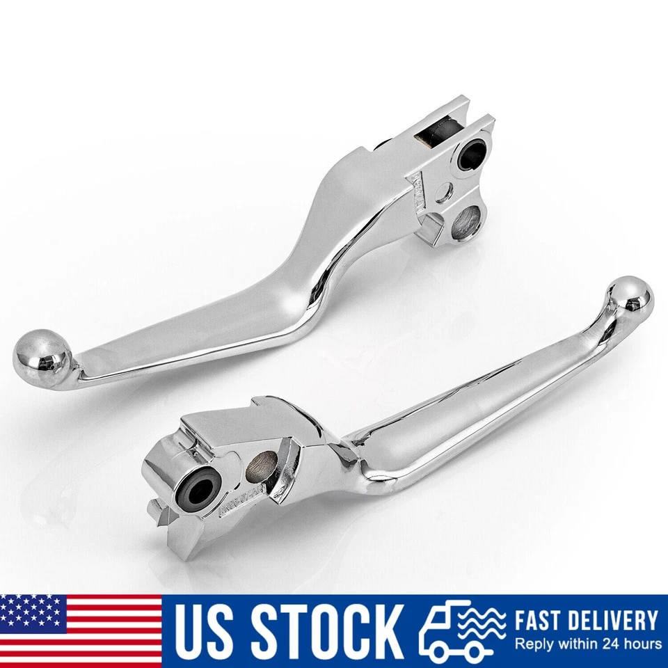 Chrome Handle Hand-grip Brake Clutch Lever For Harley Road King Road Glide Model Foto 1 de 4