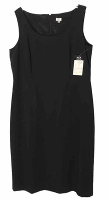 Vestido negro manga gorra Tahari Levine para mujer talla 16 carrera oficina NUEVO venta al por menor $69 Foto 1 de 4
