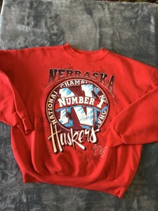 Vintage Herren Nebraska Huskers XL Sweatshirt 1994 National Champs Football USA - Bild 1 von 14