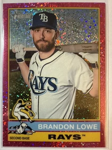 Brandon Lowe #488 - Pink Sparkle Refactor - 2025 Topps Heritage - Tampa Bay Rays - Picture 1 of 2