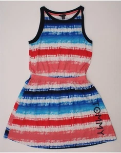 TOMMY HILFIGER Girls Graphic Basic Dress 12-13 Years Large Multicoloured CL07 - Picture 1 of 3