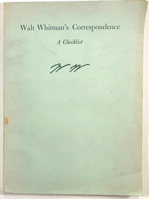 Edwin H Miller / Walt Whitman's Correspondence A Checklist 1st Edition 1957 - Image 1 of 4