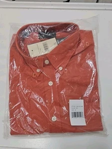 NWT Jachs Short Sleeve Red Orange Novelty Print Button Down Shirt Mens Medium - Picture 1 of 7