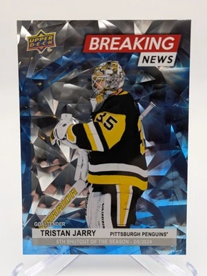 💥 Tristan Jarry - 2024-25 Upper Deck Breaking News #BN-7 Pittsburgh Penguins - Image 1 of 2