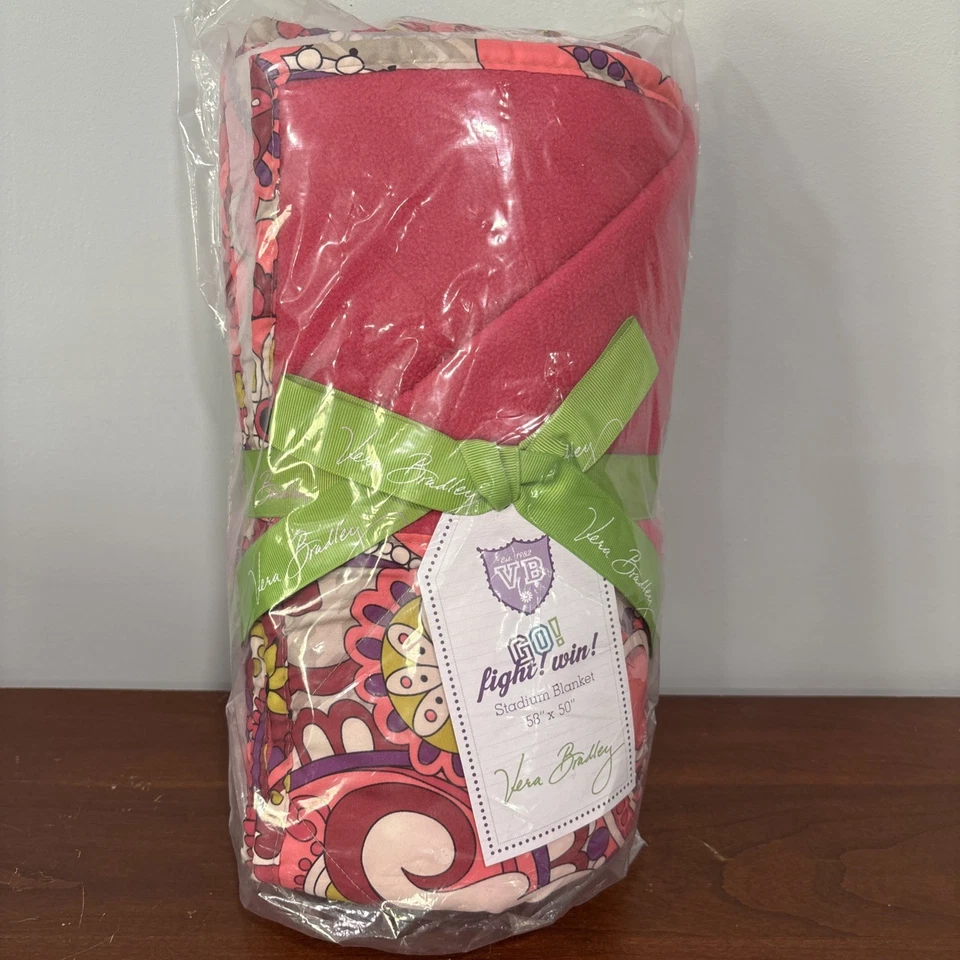 Vera Bradley Paisley Meets Plaid Stadium Blanket 58”x50” NEW  - Image 1 of 4
