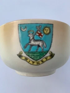 Frühe ARCADIA Porzellan Schale WITNEY elaboarate Wappen SCHWARZE KATZE Sockel - Bild 1 von 8