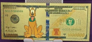 Disney Pluto Gold Foil Dollar Note - Bild 1 von 2