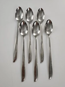 Oneida Community TWIN STAR Pattern 18/8 Stainless 7 5/8 ICED TEA SPOON Set of 6 - Picture 1 of 4