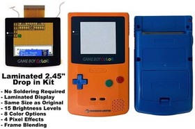 Game Boy Color Laminated IPS Backlight NO SOLDER 2.45 Drop in Kit - Gameboy GBC