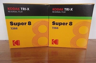 Kodak Tri-X 7266 Twin Pack Super-8 B&W Reversal Film - NEW & FRESH - SEE VIDEO - Image 1 of 4