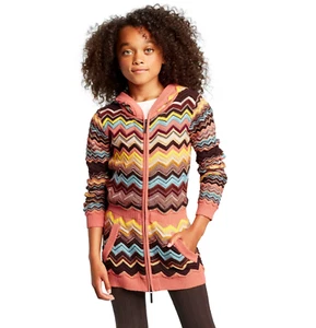 Missoni for Target Girls' Colore Zig Zag Long Sleeve Hooded Zip-Up Cardigan Med - Picture 1 of 3