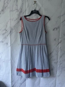 JESSICA SIMPSON - VESTIDO ACAMPANADO Y CORTE RAYAS SEERSUCKER PARA MUJER 12 BLANCO/AZUL - Imagen 1 de 14