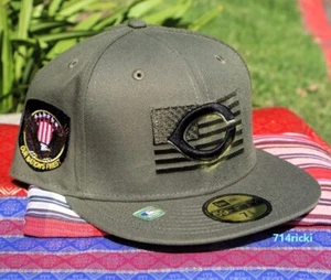 2023 MLB Armed Forces Day Cincinnati Reds Fitted Hat New Era 59FIFTY On Field - Picture 1 of 8