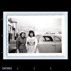 Vintage Photo Street Scene Women By Classic Car