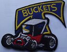 T Bucket, Red Hot Rod Embroidered Cloth Patch                            E040805