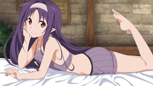 Anime sword art online girls konno yuuki smiling red Playmat Gaming Mat Desk - Picture 1 of 1