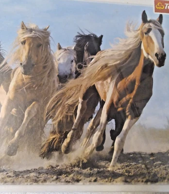 Rompecabezas Trefl nuevo en caja.  "Caballos galopantes" 1000 uds.  68,3 cm x 48 cm. Foto 1 de 4