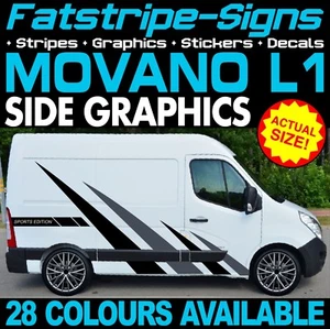 para adaptarse VAUXHALL MOVANO L1 SWB PEGATINAS GRÁFICAS CALCOMANÍAS CÁMPER FURGONETA - Imagen 1 de 2