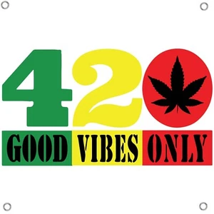 2 banners GOOD VIBES ONLY 3x3ft CBD VAPE SMOKE SHOP Polyester with grommets - Picture 1 of 1