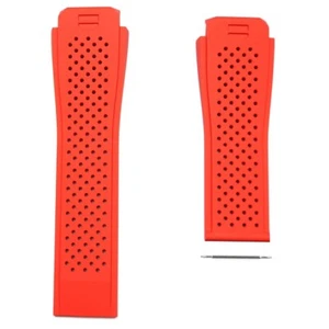 Perforated red rubber strap FT6080 TAG Heuer Connected Modular 45 - Imagen 1 de 5