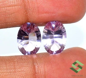 Natural Amethyst Oval Concave Cut Pair 14x10 mm 10.96 CTS Loose Certified Gems - Picture 1 of 7