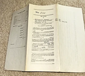 1940 Hillsborough County, Bedford, New Hampshire ARREST WARRANT Willam Bonnar - Picture 1 of 11