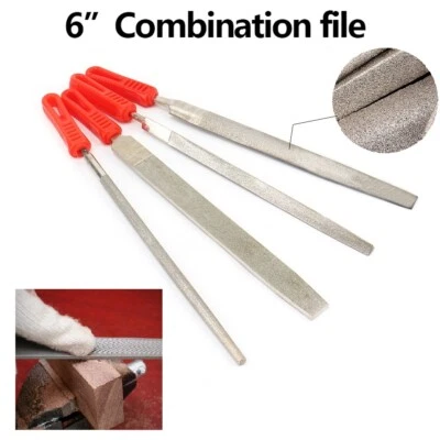 6" Diamond Coated File Set 150mm Wood Carving Repair Tool For Filing Glass Jade - Image 1 of 4