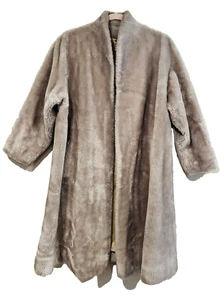 VTG 1950s Borgana Mob Wife Faux Fur Jacket Coat Womens M/L? A Line Borg Fabric - Picture 1 of 7
