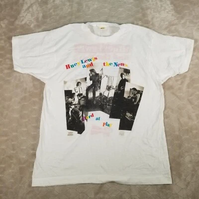 Camisa De Colección Huey Lewis and the News Hard At Play Tour XL Pantalla Estrellas Winterland Foto 1 de 4