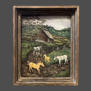 Country Horses House Scenery Painting Signed by Marcia Smith - Picture 1 of 11