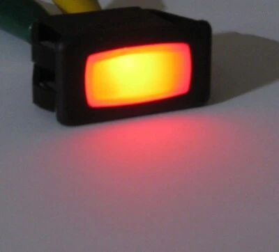 Indicador de neón rojo rectangular montaje en panel luz McGill - 125 V - terminales de 0,25" Foto 1 de 4