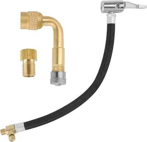 Tire Inflator Hose, 17 Inch Flexible Air Compressor Adapter, Self-Locking Air Ch - Picture 1 of 6