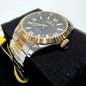 NEW INVICTA Men's Black Gold Fluted-Bezel Oyster Stainless-Steel Watch XL 43MM - Picture 1 of 17