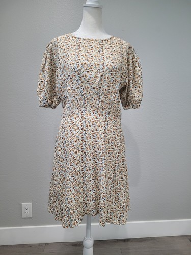 OFF WHITE Mini abito Faithfull the Brand Sidonie Aurelia Off bianco stampa floreale blu taglia 4