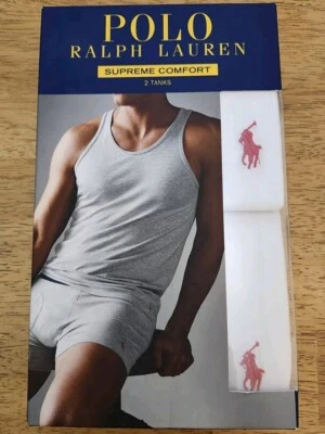 Polo Ralph Lauren Supreme Comfort 2 Camisetas sin mangas Tanques Talla XL Blanco Foto 1 de 2
