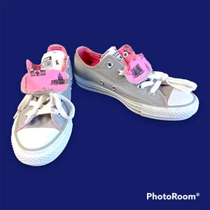 Converse Women's 6 All Star Trainers Sneakers 550465F Dual Tongue USA Landmarks - Picture 1 of 9