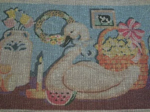 VTG DIMENSIONS 1988 NEEDLEPOINT CANVAS Only 2341 Country Shelf 9" x 18" - Picture 1 of 5