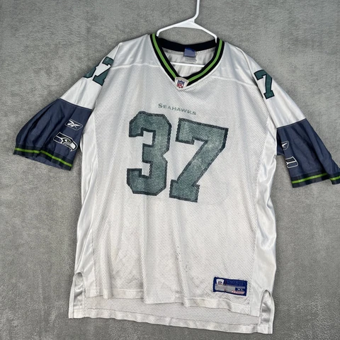REEBOK NFL Seattle Seahawks Mens White Football Jersey 37 Shaun Alexander Sz XL Cover