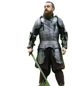 Medieval Knight Black Armor Suit | Wearable Half Body Combat Armor with Full - Picture 1 of 3