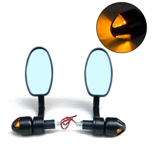 7/8" 22mm Rear View Handle Bar End Side Rearview Mirror W/ Turn signal For Honda - Picture 1 of 8