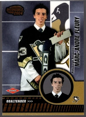 MARC-ANDRE FLEURY 2003-04 Pacific Invincible Rookie #93/799 Pittsburgh Pens RC - Image 1 of 2