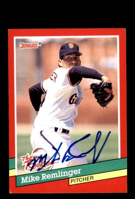 Signed Baseball Card Auto Mike Remlinger 1991 Donruss The Rookies #37 Giants - Image 1 of 2