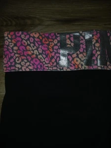 Pantalones de yoga grandes Y2K ROSA Victoria's Secret vintage plegables acampanados neón leopardo - Imagen 1 de 5