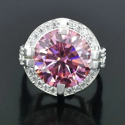 RARO anello con diamanti trattati rosa 8,25 ct certificato di chiarezza... - Immagine 1 di 4